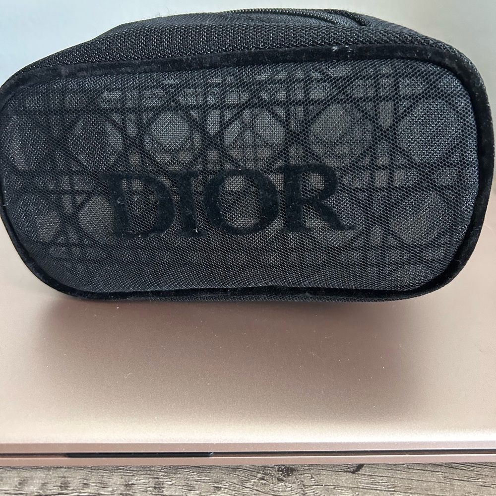 Dior Black Mesh Cosmetics Travel Small Bag